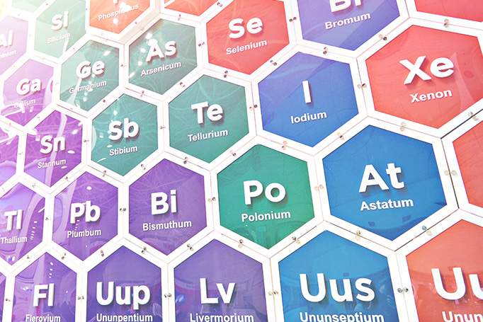 La tabla periódica de los elementos diseñada por Dmitri Medeléyev
