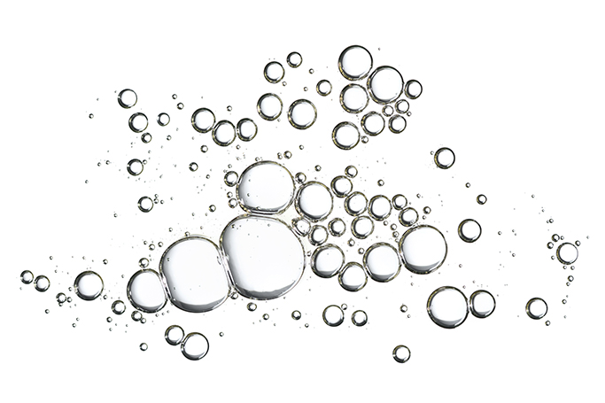 Representación de burbujas de aire en un un esmalte cerámico