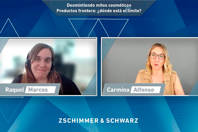 Dr. Raquel Marcos y Dr. Carmina Alfonso en el webinar Desmintiendo mitos cosméticos de la Z&S School