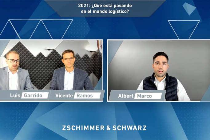 Vicente Ramos, Consejero Delegado de Raminatrans Castellón, y Luis Garrido, Director de Logística de Grupo Raminatrans, junto con Albert Marco, responsable de compras de Zschimmer & Schwarz España