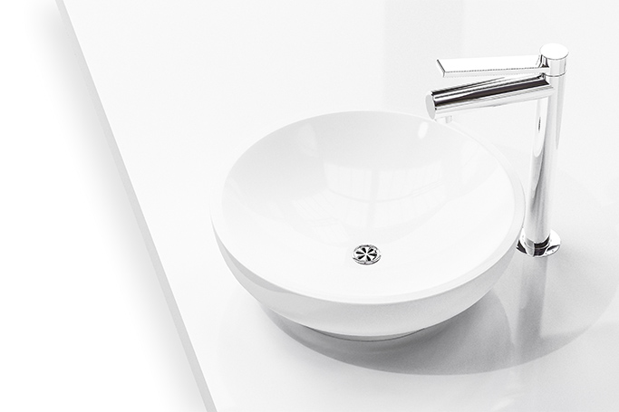 Lavamanos de ceramica con esmalte blanco