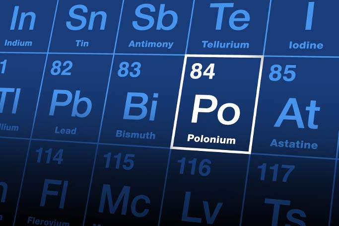 tabla periódica con el elemento con el elemento polonio