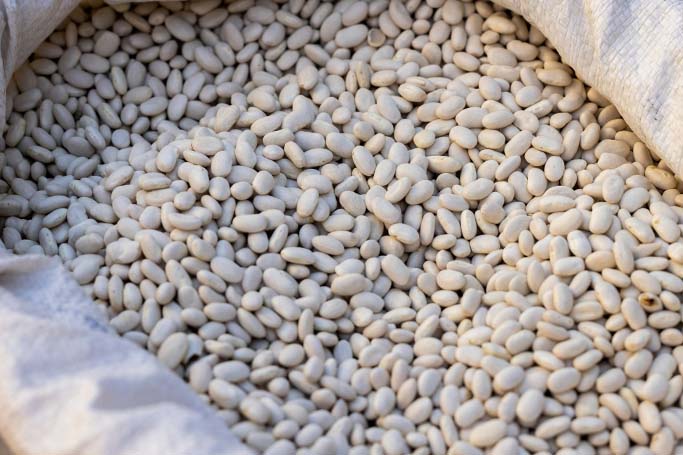 Saco con frijoles, unos alimentos ricos en potasio